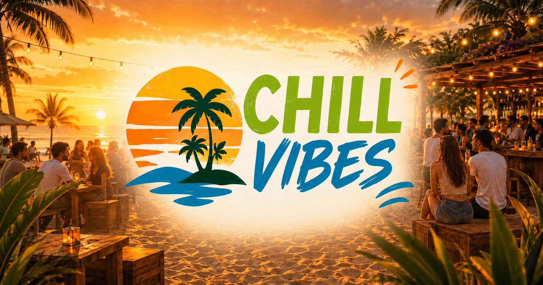 Visuel Chill Vibes avec terrasse, soleil et ambiance outdoor